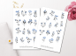 Preview: Blaue Blumen Sticker Set